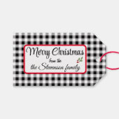 Naam op Black & White Buffalo Check 10 Cadeaulabel (Voorkant (Horizontaal))