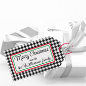 Naam op Black & White Houndstooth 10 Cadeaulabel
