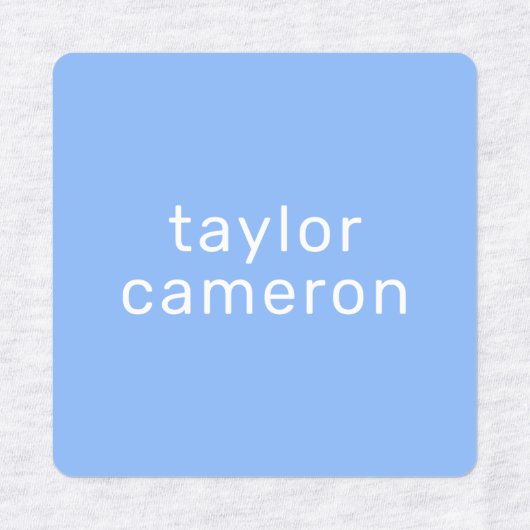 Naam op blauw ijzer op kleding labels (Design 2)