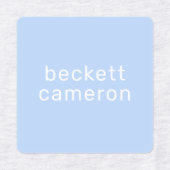 Naam op blauw ijzer op kleding labels (Design 1)