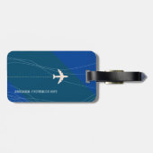 naam op blauw vliegtuig bagagelabel (Achterkant horizontaal)