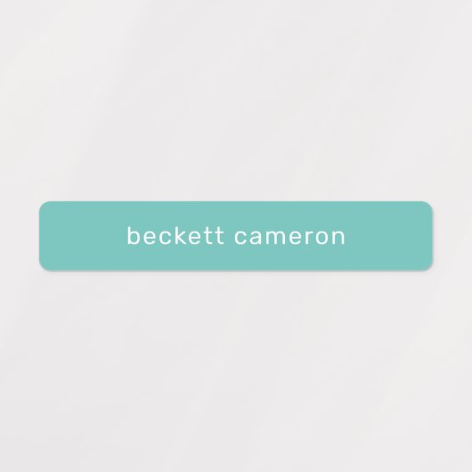 Naam op Blauwgroen Zelfklevende Waterdicht Labels (Design 1)