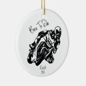 Naam op 'Born To Ride' Keramisch Ornament (Rechts)