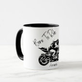 Naam op 'Born To Ride' Mok (Voorkant links)