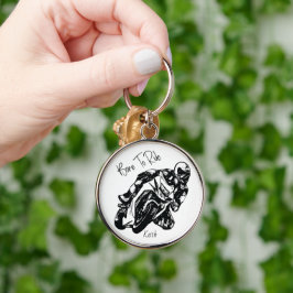 Naam op 'Born To Ride' Sleutelhanger