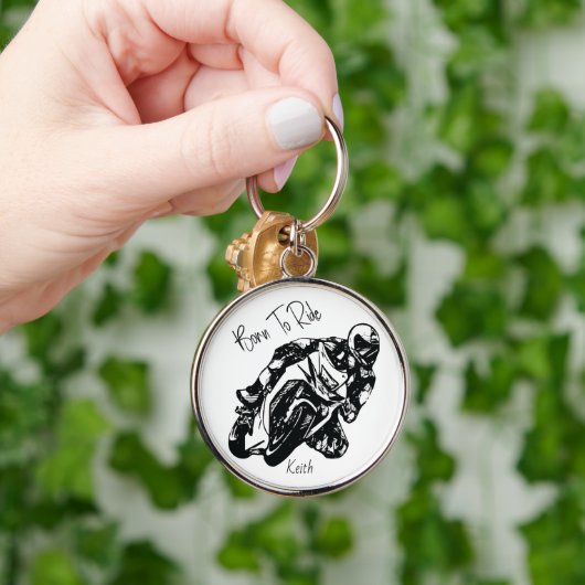 Naam op 'Born To Ride' Sleutelhanger (Hand)