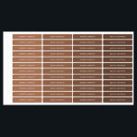 Naam op bruine kleefstof labels<br><div class="desc">Zelfklevende waterdichte naamlabels zijn wasgoed- en vaatwasmachinebestendig. *CREËER TOT 4 NAMEN. Voorkom dat uw objecten verloren gaan. Goed voor schoolbenodigdheden,  voedselcontainers,  waterflessen voor kinderen,  volwassenen,  school,  sport en werk. U kunt ook kiezen voor vormen en maten en van kleefstof,  ijzer-op en kleding etiketten. MEER kleuren in ons collectie.</div>