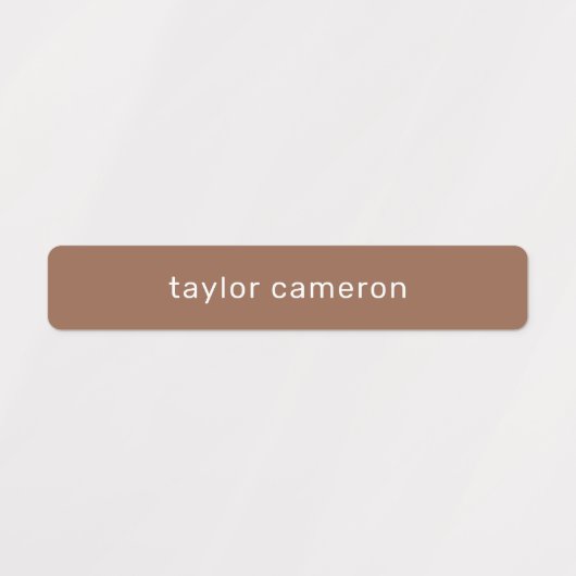 Naam op bruine kleefstof labels (Design 2)