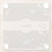 Naam op Donkerbruin & Earth Tones Terrazzo Glazen Onderzetter (Achterkant)