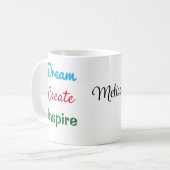 Naam op Dream Create Inspire 11oz Koffiemok (Voorkant links)