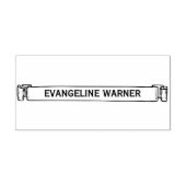 Naam op een dunne Scroll Ribbon Banner Zelfinktende Stempel (Design)