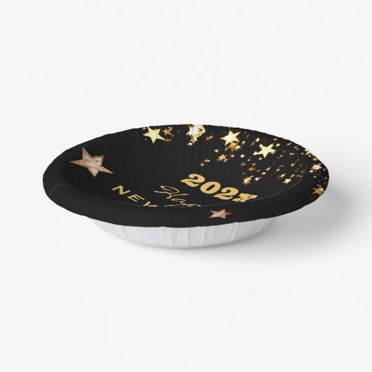 Naam op Elegante Gelukkige Nieuwjaar 7-in Document Papieren Kommen (Gebogen)