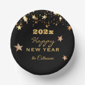 Naam op Elegante Gelukkige Nieuwjaar 7-in Document Papieren Kommen (Voorkant)