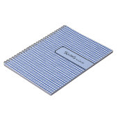 Naam op Faux Tab Blue Check Gingham 6.5x 8.75 Notitieboek (Linkerzijde)