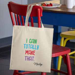 Naam op Funny Craft Gezegde Cotton Budget Tas