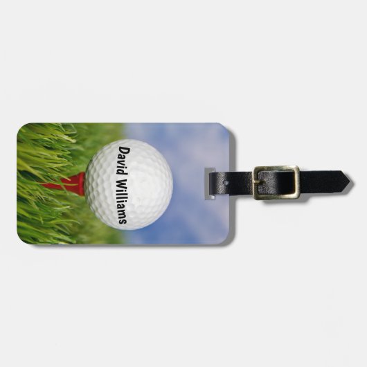 Naam op Golf Ball Bagagelabel (Voorkant horizontaal)