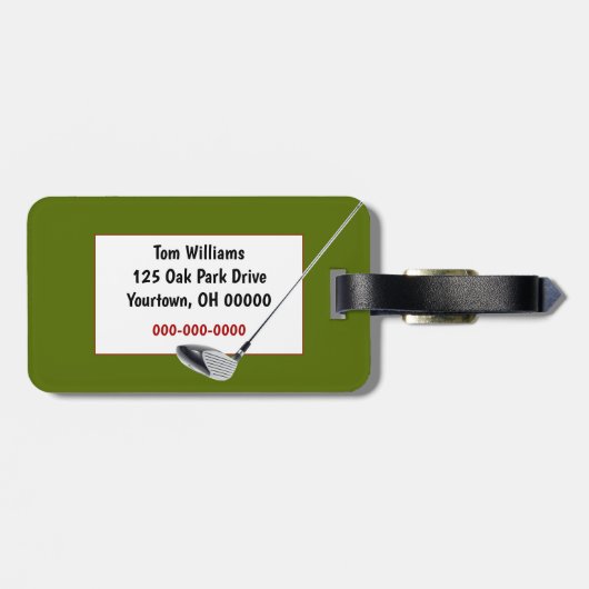 Naam op Golf Ball Bagagelabel (Achterkant horizontaal)