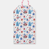 Naam op grillige Retro Snowman Winter Gift Labels Cadeaulabel (Achterkant)