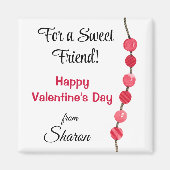 Naam op Happy Valentine's Day 2-in Square Magneet (Voorkant)