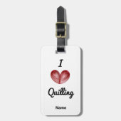 Naam op, I (hart) Quilling, Bagagelabel (Voorkant verticaal)