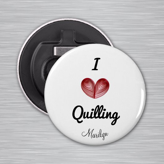 Naam op (ik hart) Your_Word Magnet Button Flesopener