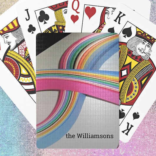 Naam op Kleurrijk Quilling Document Ontwerp Pokerkaarten