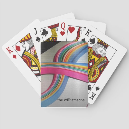Naam op Kleurrijk Quilling Document Ontwerp Pokerkaarten (Achterkant)