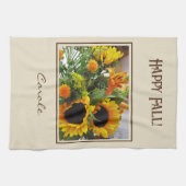 Naam op Kleurrijke Grote Zonnebloemen Print 16x24 Theedoek (Horizontaal)