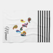 Naam op Kleurrijke Quilled Paisleys Keukenhanddoek (Horizontaal)