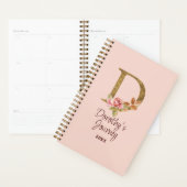 Naam op maat gouden folie Blush Roze Rozen Letter  Planner (Display)