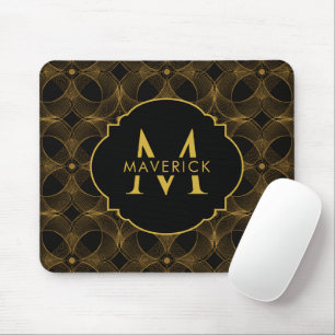 Naam op maat luxe gouden guilloché naadloos patroo muismat