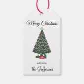 Naam op  Merry Christmas Stylish Tree (10) Cadeaulabel (Voorkant)