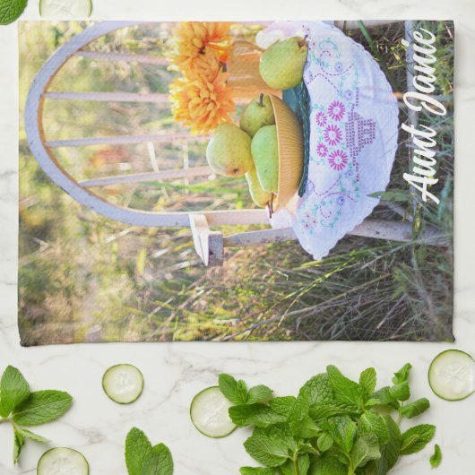 Naam op Mooi Kleurrijk, Herfst dankbaar 16x24 Theedoek (Gevouwen)