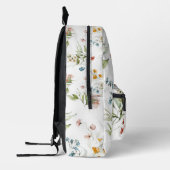 Naam op Nederlandse Kunst Waterverf Bloemenpatroon Bedrukte Rugzak (Links)