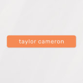 Naam op Oranje lijm Labels (Design 2)