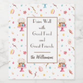 Naam op Pastel Paaspatroon Set van 6 Wijn Etiket (Enkel label)