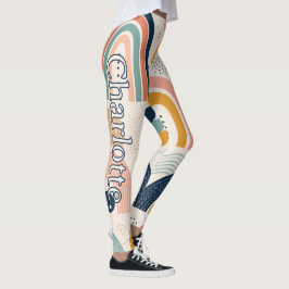 Naam op Pastel Prisma Boog Abstract Oppervlaktepat Leggings