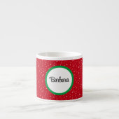 Naam op Rode & Witte Sterren 6oz Espresso Kop (Voorkant)