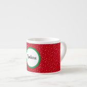 Naam op Rode & Witte Sterren 6oz Espresso Kop (Voorkant rechts)