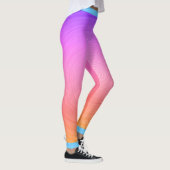 Naam op Roze en Oranje Getextureerde Druk Gradiënt Leggings (Rechts)