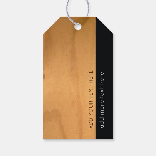 Naam op rustiek faux hout cadeaulabel (Achterkant)