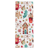 Naam op Schattigee Whimsical Sweets Vakantie Wijn Cadeautas (Achterkant)