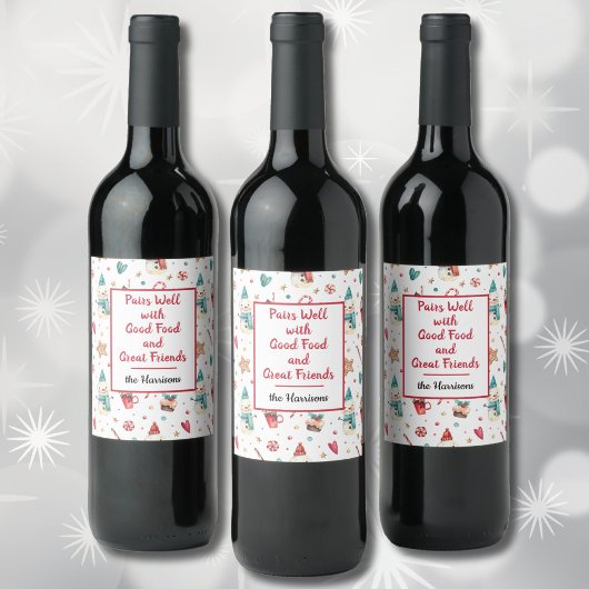 Naam op Snowman Sweets Set van (6) Wijn Etiket