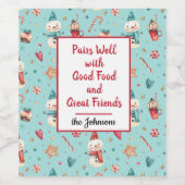 Naam op Snowman Sweets Set van (6) Wijn Etiket (Enkel label)