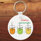 Naam op Summertime 2"Rond Aluminium Sleutelhanger (Voorkant)