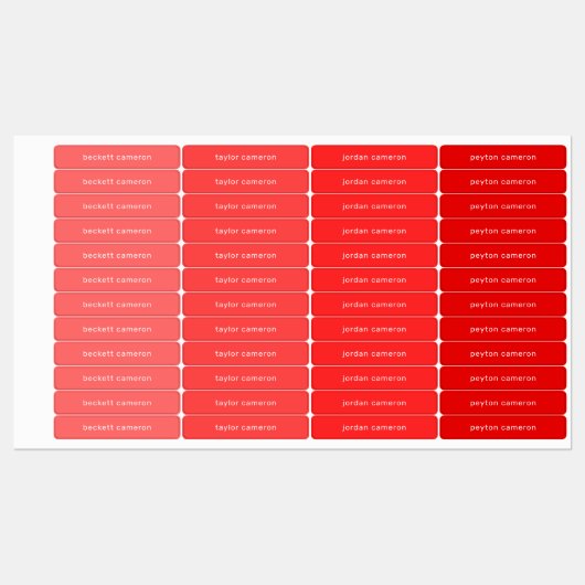 Naam op Tomaat Rode Lijm Labels (Vel)