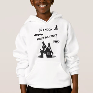 Naam op versierde kinder Halloween-trui hoodie