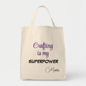 Naam op Vervaardiging is Mijn Superpower, Groot Tote Bag (Voorkant)