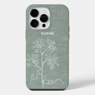 Naam op vintage boekband met bloemen iPhone 14 pro max hoesje