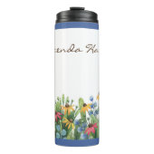 Naam op Waterverf Wildflower Summer 12oz Thermosbeker (Voorkant)